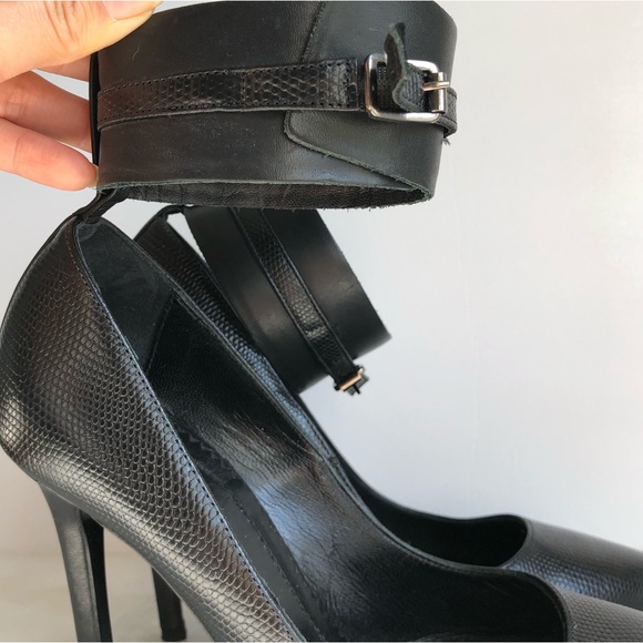 ALL SAINTS Leather Ankle Cuff Pointed Toe Textured high heels Women’s size 7 - Picture 8 of 15